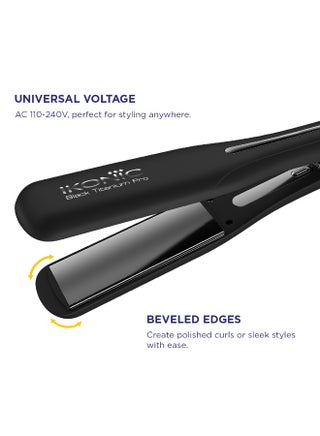 Ikonic Black Titanium Pro 3.0 Hair Straightener,Dual Black Titanium Plates Instant Heat-Up Auto Shut-Off All Hair Type - view 5